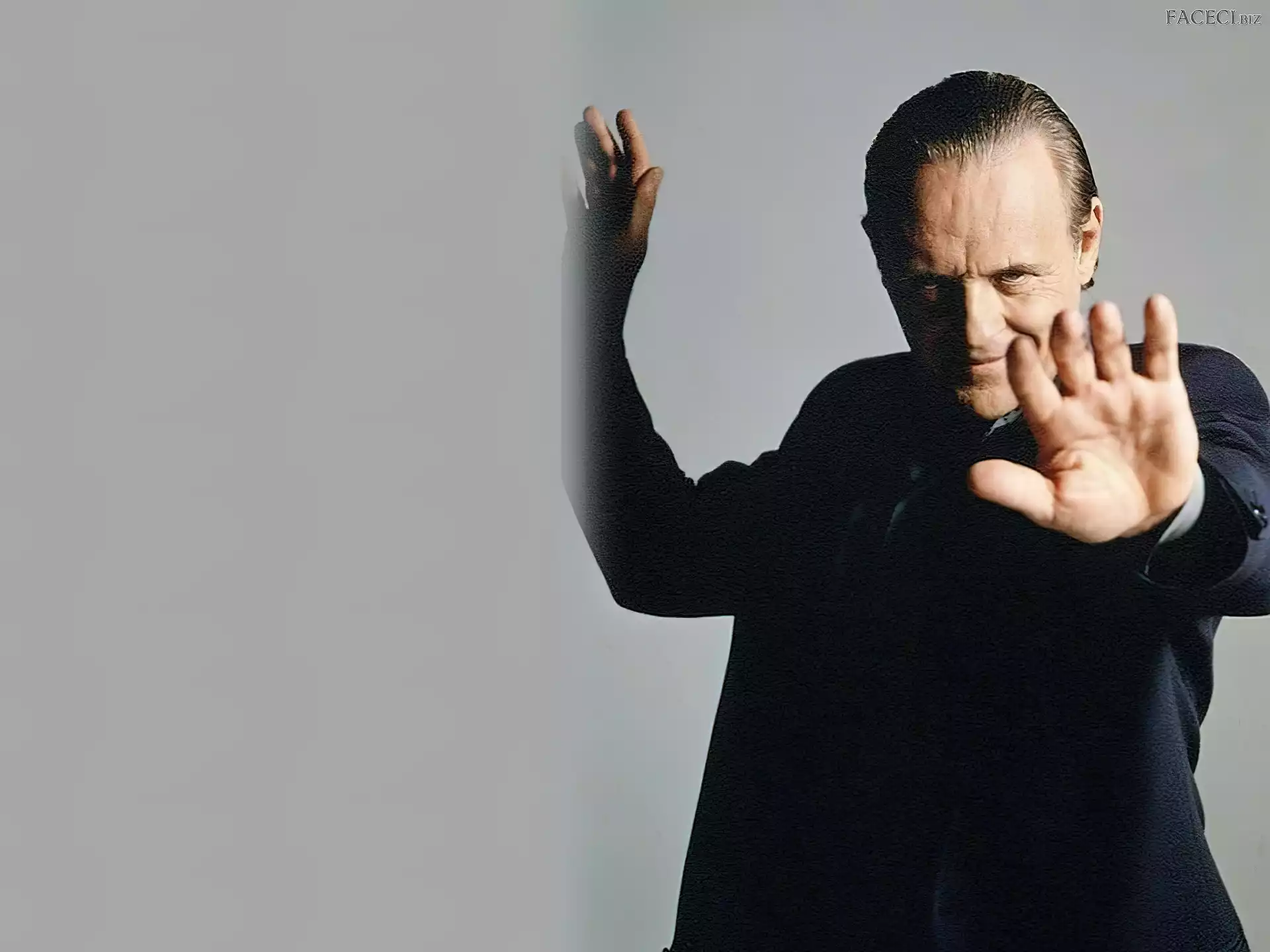 czarny, ręce, Anthony Hopkins, strój